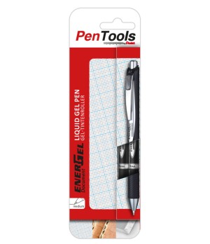 Gelinis rašiklis Pentel Tool Liquid Ink Roller EnerGel Document BLP77 0,7 mm, 2x juodas