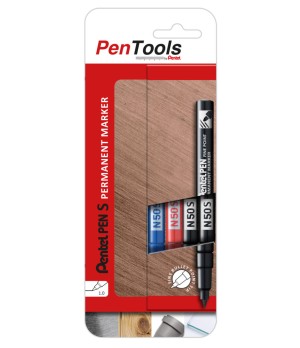 Permanentinis žymeklis Pentel Tool Pen N50S, 1mm , 4 pcs, įvairių spalvų