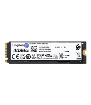 Kingston | SSD | KC3000 | 4096 GB | SSD form factor M.2 2280 | SSD interface PCIe NVMe Gen 4.0 x 4 | Read speed 7000 MB/s | Writ