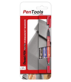 Permanentinis žymeklis Pentel Tool Twin Tip N75W, 0,3–1,2 mm, 3 vnt., įvairios spalvos