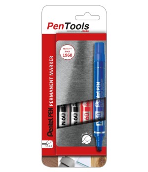 Permanentinis Žymeklis Pentel Pen N60, 1,5 - 7 mm, 4 vnt., įvairių spalvų