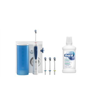 Oral-B OxyJet Oral Irrigator Pack with Mouthwash | 600 ml | Number of heads 4 | White/Blue