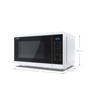 Sharp | Microwave Oven with Grill | YC-MG252AE-W | Free standing | 25 L | 900 W | Grill | White