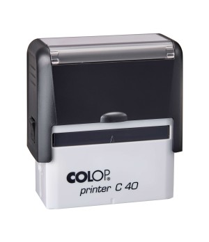 Antspaudas COLOP Printer C40, juodas korpusas, juoda pagalvėlė