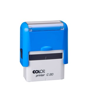 Antspaudas COLOP Printer C20, mėlynas korpusas, mėlyna pagalvėlė