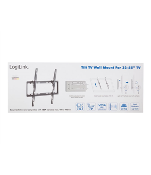 Logilink BP0037 TV Wall mount, 32"-55", tilt, small | Logilink | BP0037 TV Wall mount, 32"-55", tilt, small | 32–55 " | Maximum 