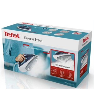 TEFAL | FV2837E0 | Steam Iron | 2400 W | Water tank capacity 150 ml | Continuous steam 35 g/min | Blue/White