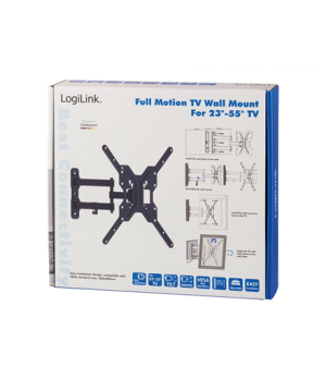 Logilink BP0016 TV Wall mount, 23"-55", tilt +15°-15°,swievel +-90°, 395mm | Logilink