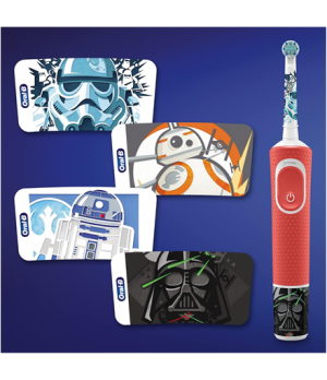 Oral-B | Electric Toothbrush with Disney Stickers | D100 Star Wars | Rechargeable | For kids | Number of brush heads included 2 