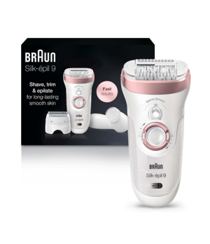 Braun | Silk·épil 9 Epilator | SES 9880 | Operating time (max) 50 min | Number of power levels 2 | Wet & Dry | White/Rose Gold