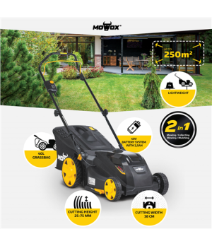 MoWox | 40V Comfort Series Cordless Lawnmower | EM 3840 PX-Li | Mowing Area 250 m² | 2500 mAh | Battery and Charger included