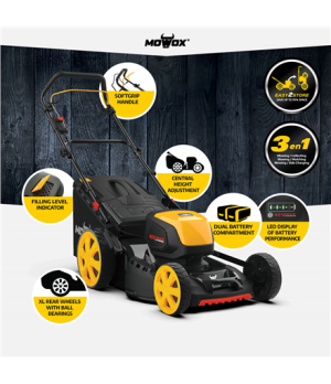 MoWox | 40V Comfort Series Cordless Lawnmower | EM 5140 SX-2Li | 4000 mAh | Battery and Charger included