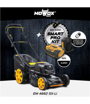 MoWox | 62V Excel Series Cordless Lawnmower | EM 4662 SX-Li | Mowing Area 750 m² | 4000 mAh | Battery and Charger included