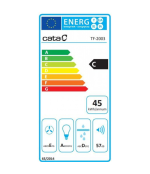 CATA | Hood | TF 2003 600 GBK | Telescopic | Energy efficiency class C | Width 60 cm | 390 m³/h | Mechanical control | LED | Bla