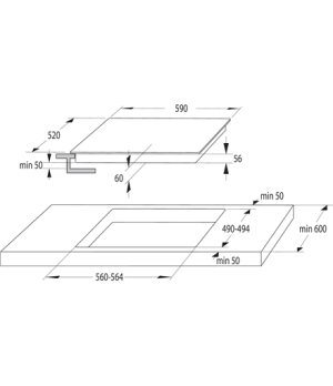 Gorenje | Hob | GI6401BSCE | Induction | Number of burners/cooking zones 4 | Touch | Timer | Black