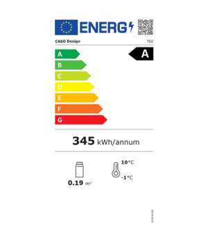 Caso | Barbecue Cooler | S-R | Energy efficiency class A | Free standing | Black