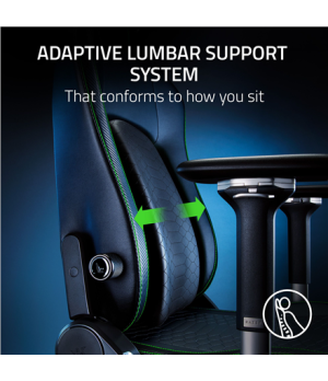 Razer Gaming Chair with Lumbar Support Iskur V2 EPU Leather, Aluminium | Black