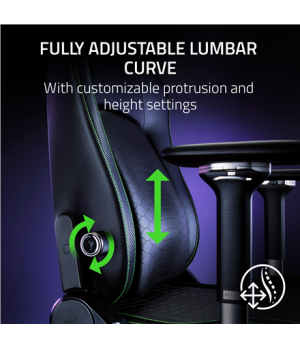 Razer Gaming Chair with Lumbar Support Iskur V2 EPU Leather, Aluminium | Black