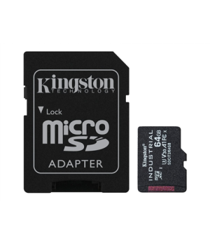 Kingston | UHS-I | 64 GB | microSDHC/SDXC Industrial Card | Flash memory class Class 10, UHS-I, U3, V30, A1 | SD Adapter