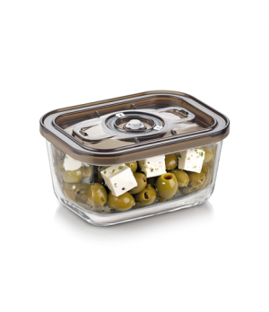 Caso Glass Vacuum Container with Plastic Lid | VacuBoxx Eco M | Transparent