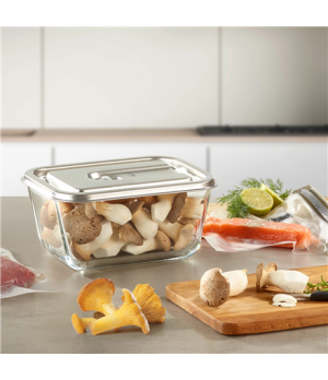 Caso Glass Vacuum Container with Plastic Lid | VacuBoxx Inox XL | Transparent