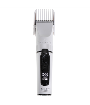 Adler | Hair Clipper with LCD Display | AD 2839 | Cordless | Number of length steps 6 | White/Black