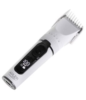 Adler | Hair Clipper with LCD Display | AD 2839 | Cordless | Number of length steps 6 | White/Black