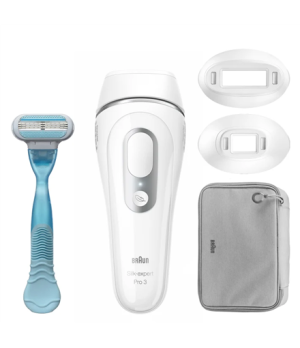 Braun | Silk-expert Pro 3 Epilator | PL3121 | Bulb lifetime (flashes) 300.000 | Number of power levels 3 | White/Silver