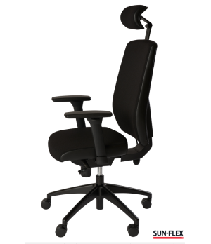 Biuro kėdė SUN-FLEX  OFFICECHAIR HB  su galvos atrama, juoda