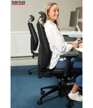 Biuro kėdė SUN-FLEX  OFFICECHAIR HB  su galvos atrama, juoda