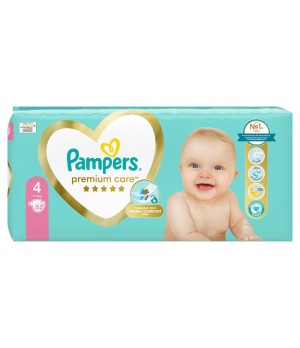 Sauskelnės PAMPERS Premium Care, Value Pack 4 dydis, 52 vnt.