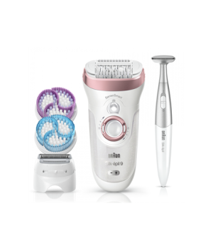 Braun Epilator | SES9-980 Silk-épil 9 SkinSpa | Operating time (max) 40 min | Number of power levels 2 | Wet & Dry | White/Pink