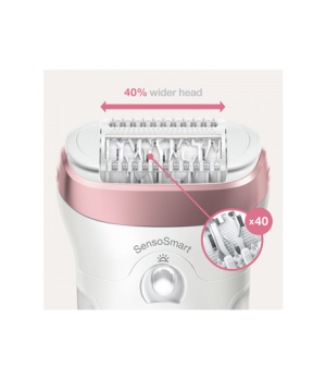 Braun Epilator | SES9-980 Silk-épil 9 SkinSpa | Operating time (max) 40 min | Number of power levels 2 | Wet & Dry | White/Pink