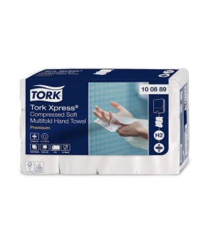 Tork Xpress Soft Multifold suspausti minkšti popieriniai rankšluosčiai, H2 100889, 2  sl., 225 serv., 22,2x24 cm, balta sp.