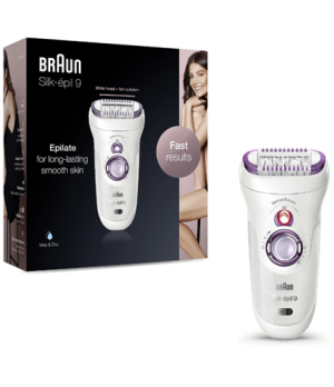 Braun | Epilator | SE9690 Silk-épil 9 | Operating time (max) 50 min | Number of power levels 2 | Wet & Dry | White/Purple