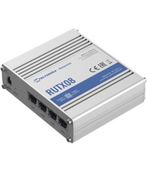 Industrial Router | RUTX08 | No Wi-Fi | 10/100/1000 Mbit/s | Ethernet LAN (RJ-45) ports 4 | Mesh Support No | MU-MiMO No | No mo