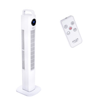 Adler | Fan | AD 7333 | Fan Tower | White | Diameter 109 cm | Number of speeds 3 | Oscillation | 120 W | Yes