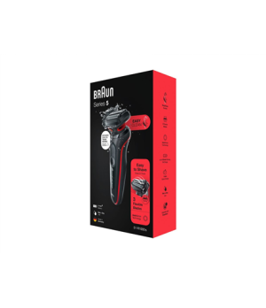 Braun | Shaver | 51-R1000s | Operating time (max) 50 min | Wet & Dry | Black/Red