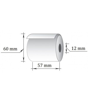 Terminė kasos juosta, 57 mm x 43 m/12 mm, 10 vnt/pak