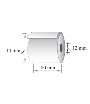 Terminė kasos juosta, 80 mm x 110 m/12 mm, 55g., 2 vnt/pak