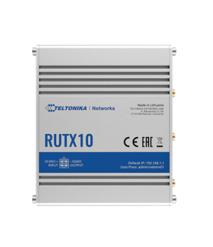 Industrial Router | RUTX10 | 802.11ac | 867 Mbit/s | 10/100/1000 Mbit/s | Ethernet LAN (RJ-45) ports 4 | Mesh Support No | MU-Mi