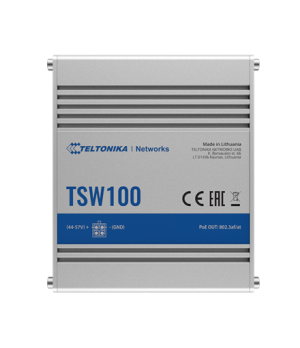 Teltonika | Industiral POE+ Swith | TSW100 | Unmanaged | Desktop | Gigabit Ethernet (copper) ports quantity 5 | Power over Ether