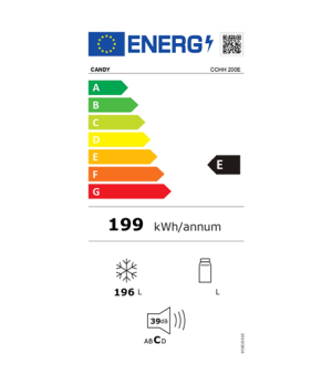 Candy | Freezer | CCHH 200E | Energy efficiency class E | Chest | Free standing | Height 84.5 cm | Total net capacity 196 L | Wh