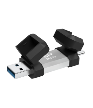 Silicon Power Dual USB Drive | Mobile C51 | 256 GB | USB Type-A and USB Type-C | Silver