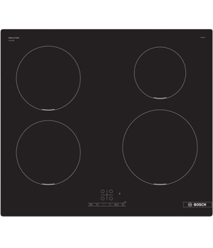 Bosch Hob | PIE611BB5E | Induction | Number of burners/cooking zones 4 | Touch | Timer | Black | Display